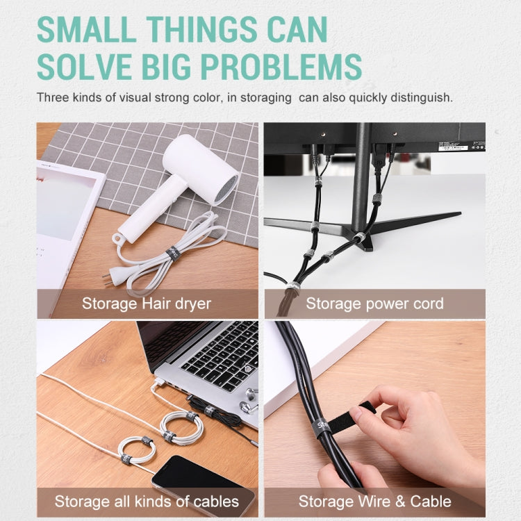 DUX DUICS Stoyobe Circle Hook and Loop Cable Ties, Length: 3m(Grey) by DUX DUCIS