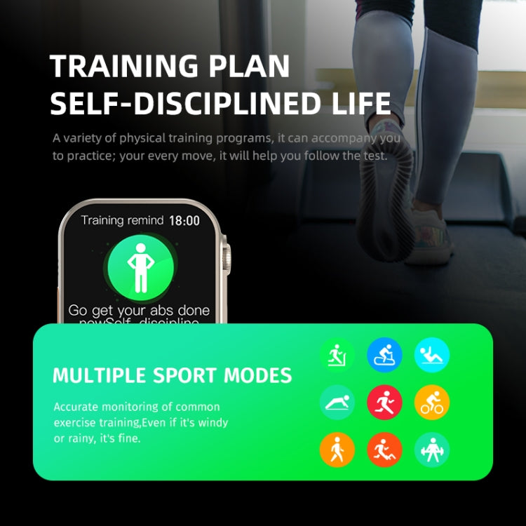 HW8 Ultra 2.02 inch TFT Screen Smart Watch, IP67 Waterproof Support Heart Rate & Blood Oxygen Monitoring / Multiple Sports Modes(Black) by bashfashion