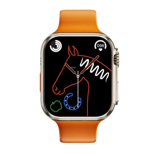 WS8 Pro 2.0 inch IPS Full Touch Screen Smart Watch, IP67 Waterproof Support Heart Rate & Blood Oxygen Monitoring / Sports Modes(Gold+Orange) by bashfashion