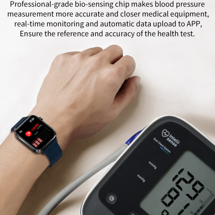 F100 1.7 inch HD Square Screen TPU Strap Smart Watch Supports Body Temperature Monitoring/Blood Oxygen Monitoring(Blue) by bashfashion