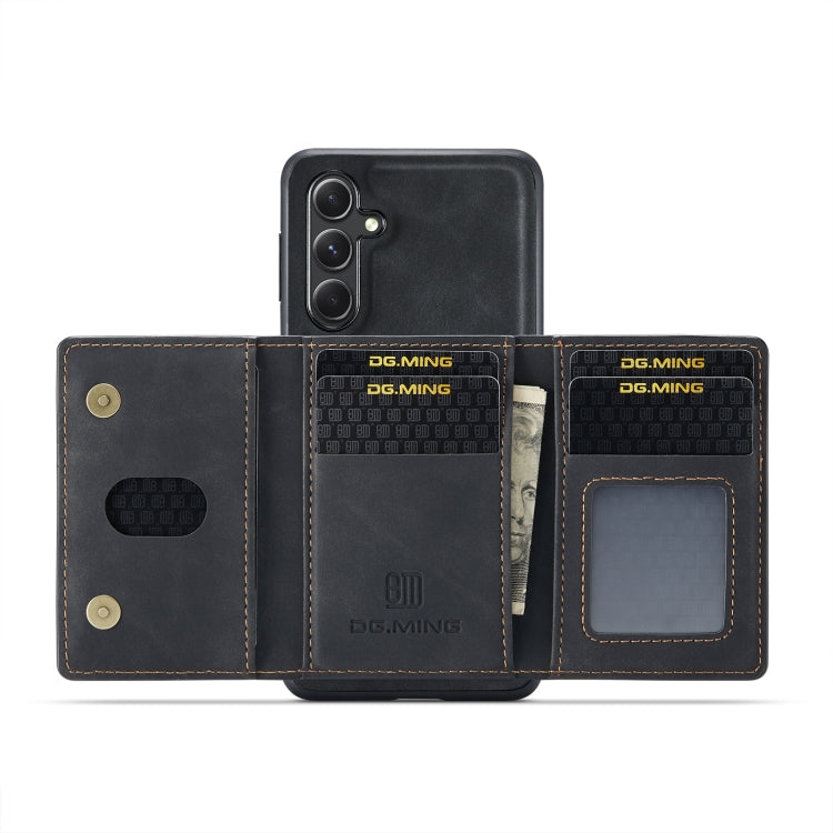 For Samsung Galaxy S23 FE 5G DG.MING M2 Series 3-Fold Multi Card Bag + Magnetic Phone Case(Black) by DG.MING