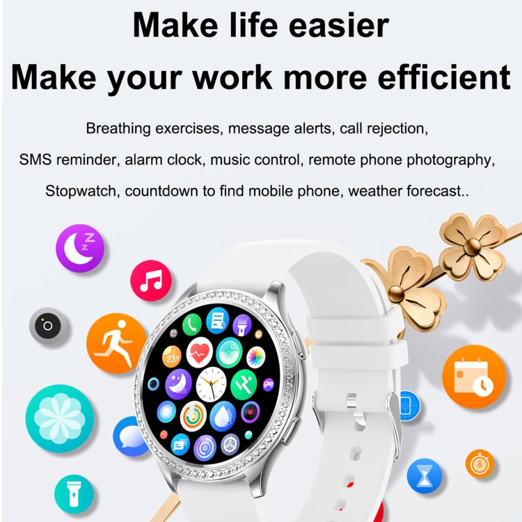 AK53 IP67 BT5.2 1.32inch Smart Watch Support Voice Call / Health Monitoring, Style:Silicone Strap(Gold) by bashfashion