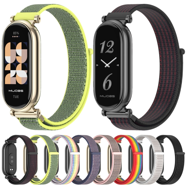 For Xiaomi Smart Band 10 / 9 / 8 Mijobs GT4 Breathable Nylon Loop Watch Band(Colorful Silver) by MIJOBS