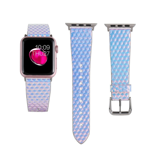 For Apple Watch 5 & 4 40mm / 3 & 2 & 1 38mm Discolor Glitter Fish Scale Texture Watch Band(Rhombic) by bashfashion
