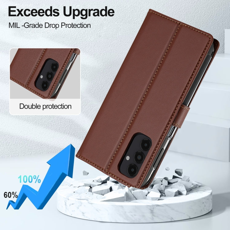 For Samsung Galaxy S22+ 5G LC.IMEEKE L2 Series Detachable Magsafe PU Phone Case with Lanyard(Brown) by LC.IMEEKE