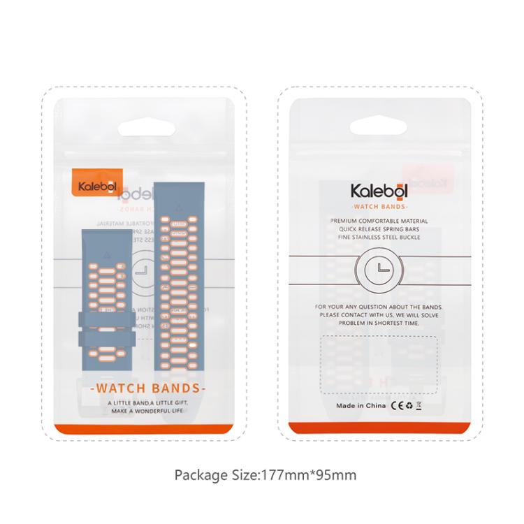 For Garmin Fenix 7X 26mm Kalebol Three Rows Hole Two Color Silicone Watch Band(Black Grey) by Kalebol