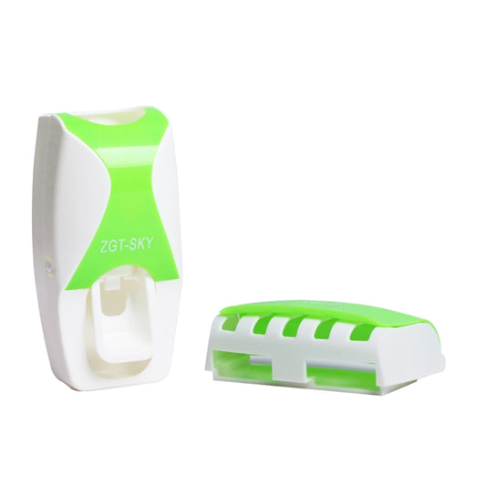 Automatic Toothpaste Dispenser Set with 5 Toothbrush Holder (Green) by bashfashion