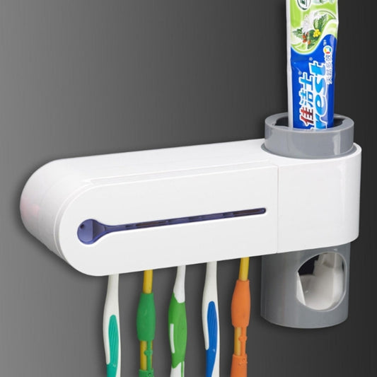 Automatic Toothpaste Dispenser Dental UV Ultraviolet Toothbrush Sterilizer Storage Holder (EU Plug) by bashfashion