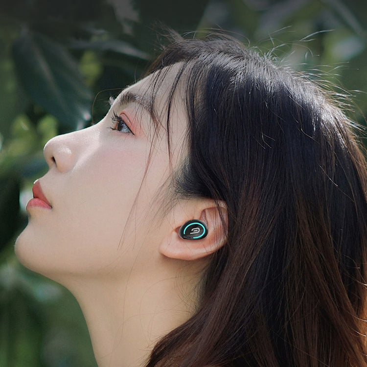 M-B8 Bluetooth 5.0 Mini Invisible In-ear Stereo Wireless Bluetooth Earphone with Charging Box (Gold) by bashfashion