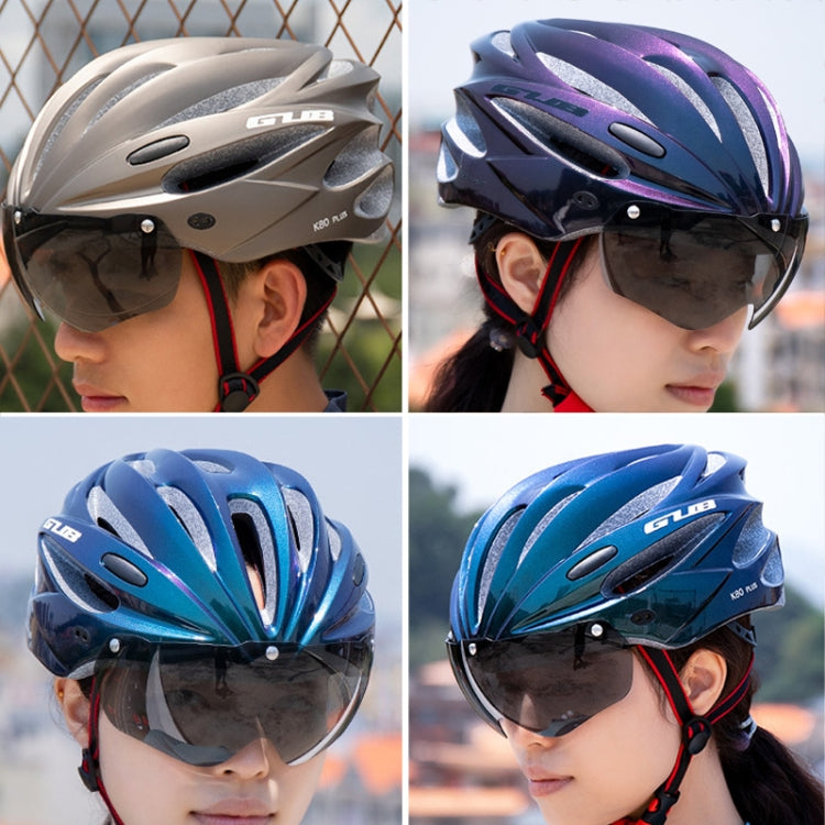 GUB K80 Plus Bike Helmet With Visor And Goggles(Titanium Color) by GUB