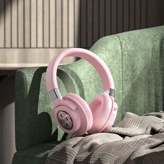 A51 USB Charging Wireless Bluetooth HIFI Stereo Headset with Mic(Pink) by bashfashion