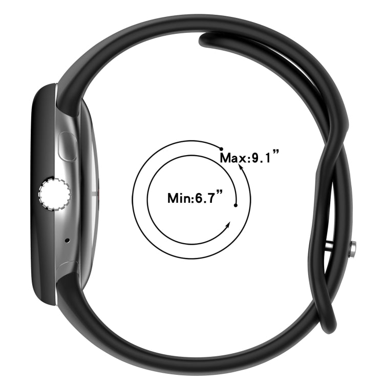 For Google Pixel Watch Water Drop Slimming Butterfly Button Solid Silicone Band(Light Pink) by bashfashion