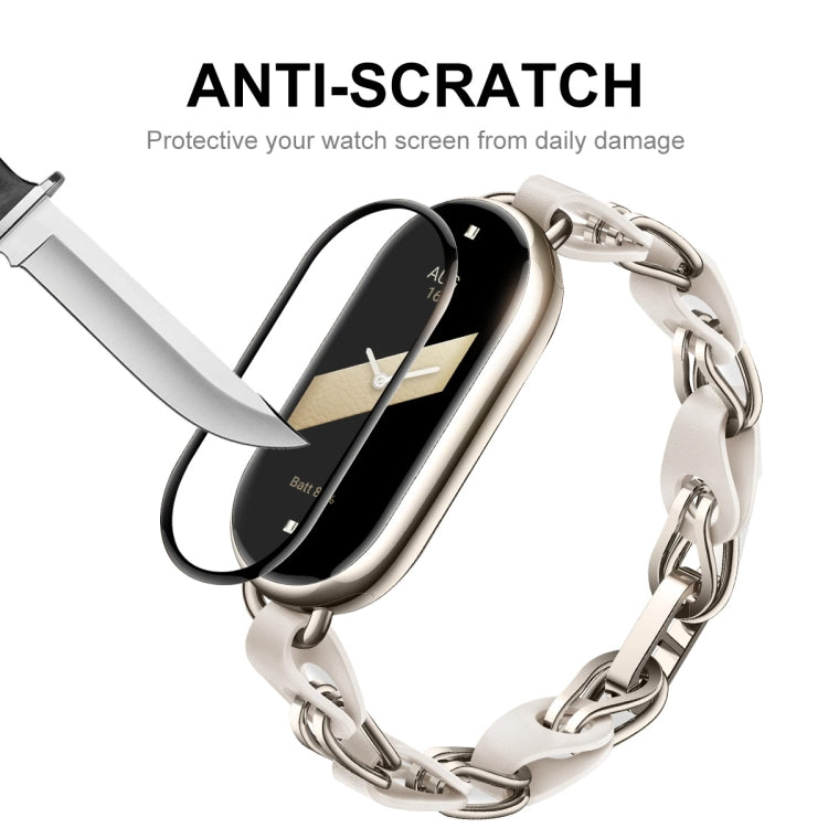 For Xiaomi Mi Band 8 ENKAY Hat-Prince 2 in 1 Set Full Coverage Screen Protector + Nylon Loop Watch Band(Orange) by ENKAY