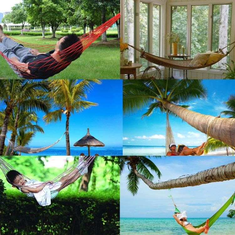 9 Strand Nylon Rope Hammock Portable Camping Leisure Mesh Hammock(Orange) by bashfashion