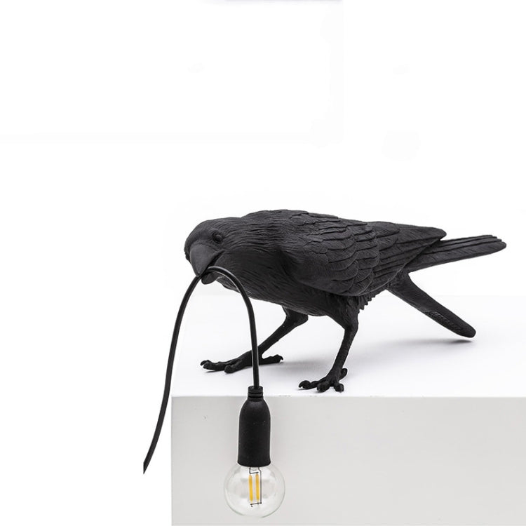 E14 LED Lucky Bird Wall Lamp Table Lamp For Bedroom, Style:Standing Table Lamp, Plug:AU Plug(Black) by bashfashion