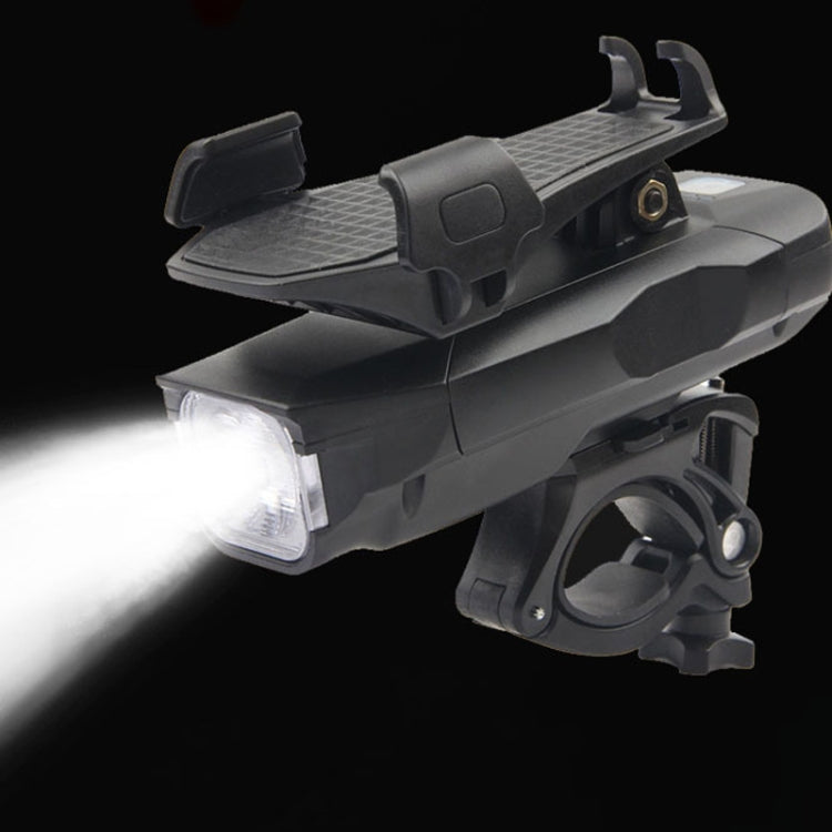 500LM Bicycle Light Mobile Phone Holder Multi-Function Riding Front Light With Horn 2400 mAh (Black Orange) by bashfashion