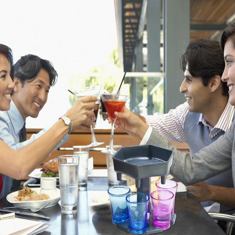 Bar Party 6 Cups Hexagon Wine Dispenser Wine Pourer Gray+6 Transparent Cups by bashfashion