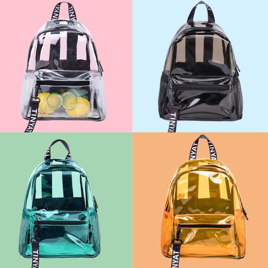 TINYAT T9051 Ladies Jelly Bag Waterproof PVC Transparent Backpack Beach Travel Backpack(Orange) by bashfashion