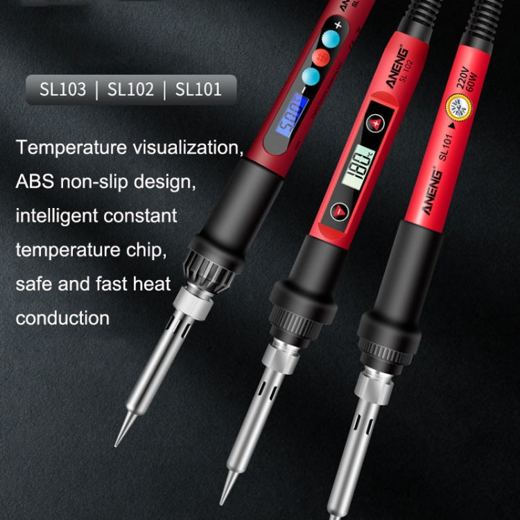 ANENG SL103 18pcs/set Intelligent Digital Display Temperature Adjustment Household Constant Temperature Soldering Iron Set 60W Internal Heat Welding Tool Kit(US Plug) by ANENG