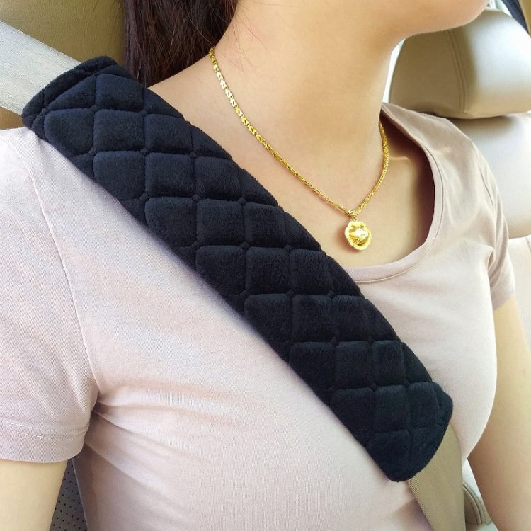 Car Seat Belt Protector Soft Extended Shoulder Pads, Color: Black Ice Silk by bashfashion