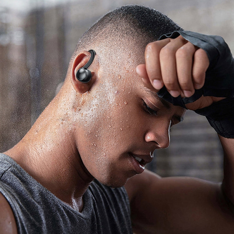 TWS Ear-Mounted LED Digital Display Noise Reduction Bluetooth Earphones With Power Bank Function(Blue) by bashfashion