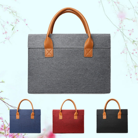 15.6 Inch Oxford Cloth Lightweight Portable Laptop Bag With PU Handle(Blue) by bashfashion