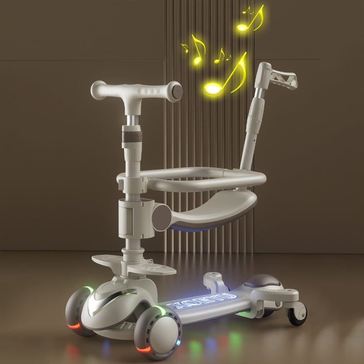 XOEYU K8 Multifunctional Adjustable Folding Children Scooter with Music and Lights, Color: Single Blue by XOEYU