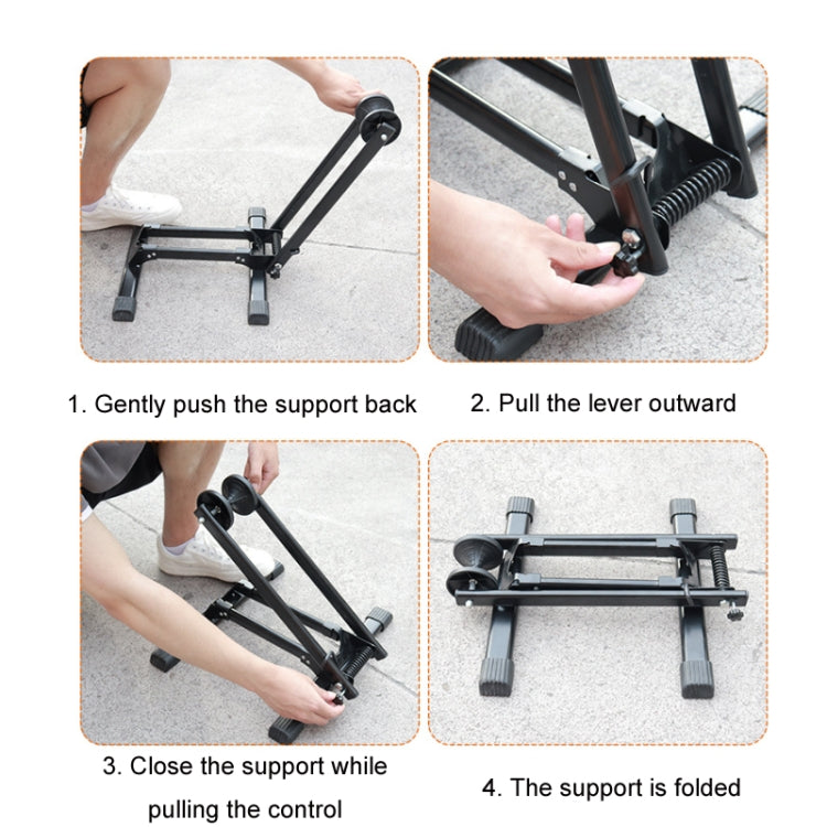 Bicycle Folding Parking Display Stand Portable Maintenance Support Stand(Black) by bashfashion