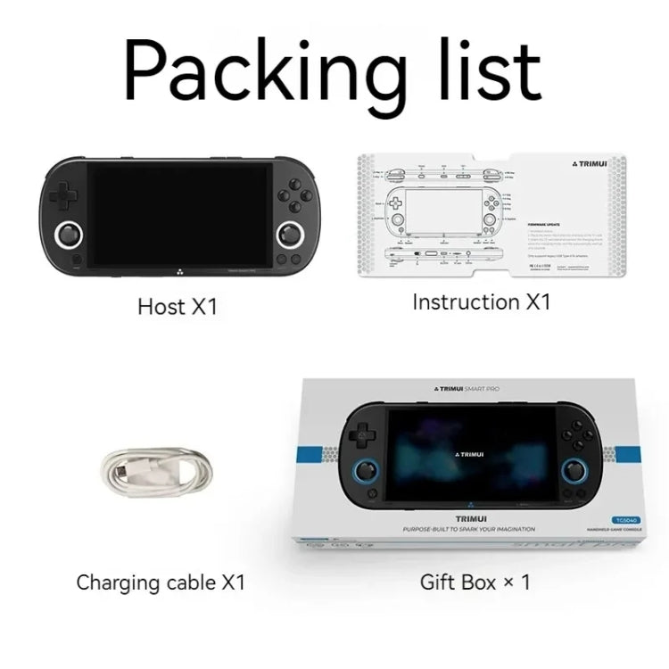 Trimui Smart Pro 4.96 Inch IPS Screen Handheld Game Console Open Source Linux System 128G(White) by Trimui