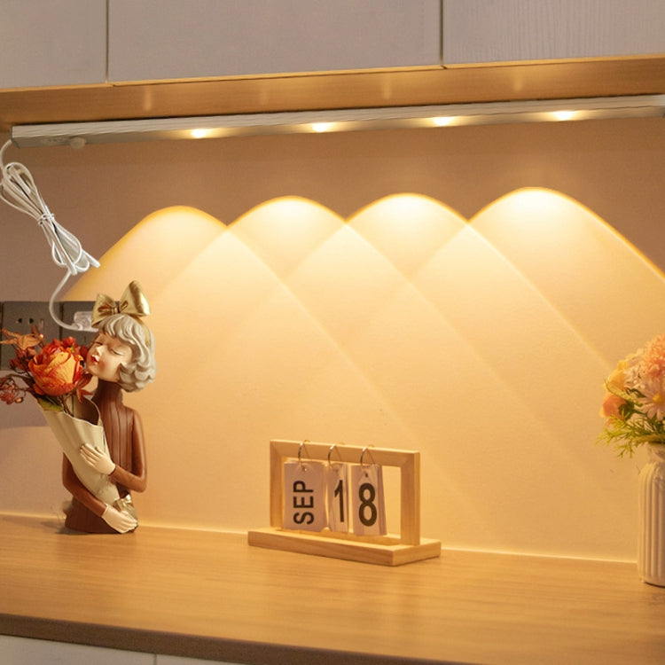 220V CN Plug Motion Sensor Wardrobe Cabinet Lamp LED Light Bar, Spec: Warm White 60cm by bashfashion
