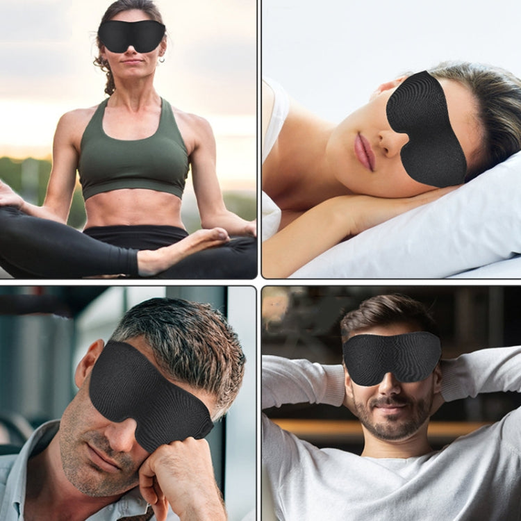 4 In 1 3D Sleep Eye Mask Memory Foam Non-pressure Shading Sleeping Blindfold(Black) by bashfashion