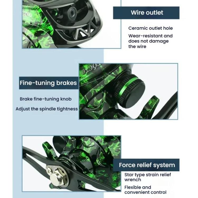 YUMOSH EQC201 Left Hand Baitcasting Fishing Reel 6.3:1 Gear Ratio With Magnetic Brake System, 12-Setting Adjustable by YUMOSH