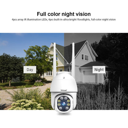 Sricam SP028 1080P HD Outdoor PTZ Camera, Support Two Way Audio / Motion Detection / Humanoid Detection / Color Night Vision / TF Card, EU Plug by Sricam