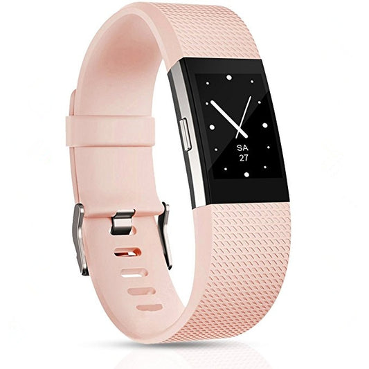 Square Pattern Adjustable Sport Watch Band for FITBIT Charge 2, Size: S, 10.5x8.5cm(Light Pink) by bashfashion