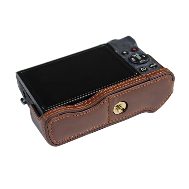 1/4 inch Thread PU Leather Camera Half Case Base for Canon G7 X Mark III / G7 X3 (Brown) by bashfashion