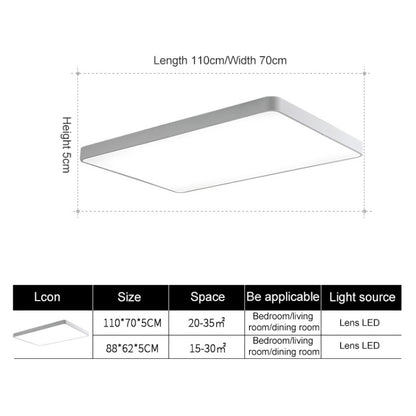 Macaron LED Rectangle Ceiling Lamp, Stepless Dimming, Size:110x70cm(Pink) by bashfashion