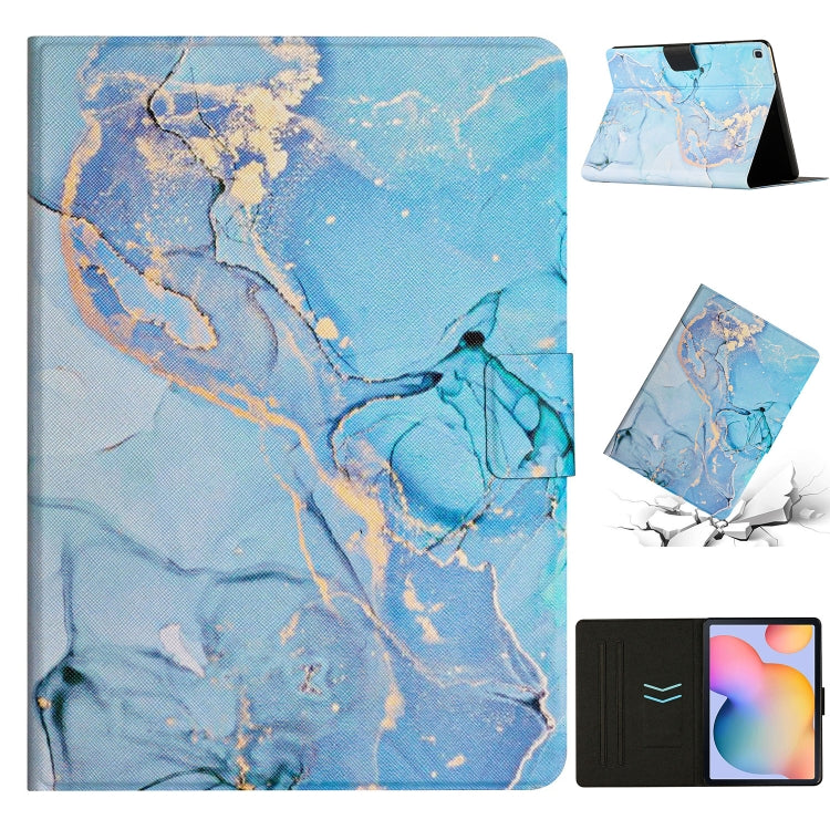 For Samsung Galaxy Tab A7 10.4 2020 T500 Marble Pattern Smart Leather Tablet Case(Blue) by bashfashion