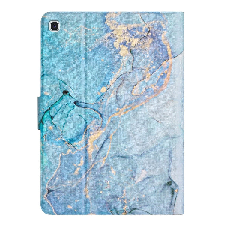 For Samsung Galaxy Tab A7 10.4 2020 T500 Marble Pattern Smart Leather Tablet Case(Blue) by bashfashion