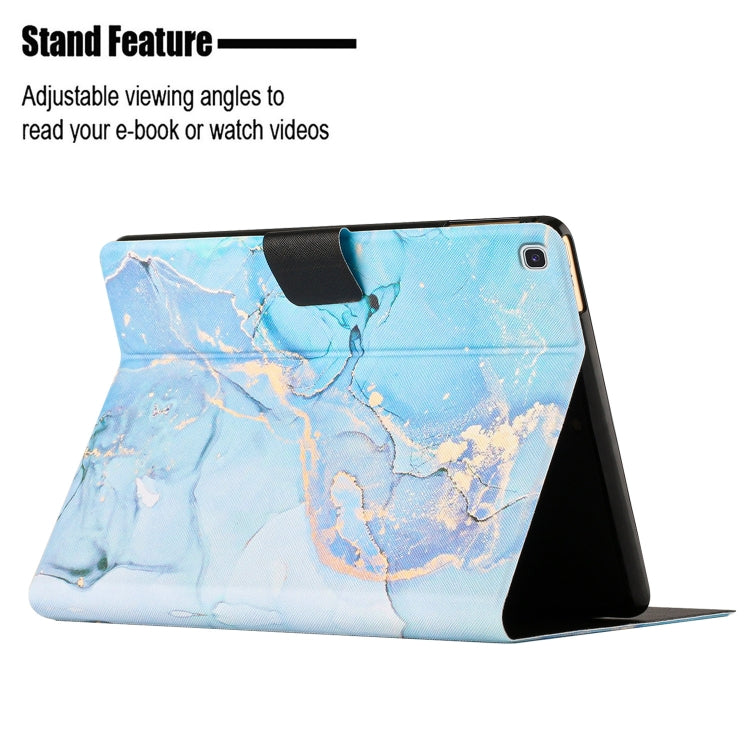 For Samsung Galaxy Tab A7 10.4 2020 T500 Marble Pattern Smart Leather Tablet Case(Blue) by bashfashion