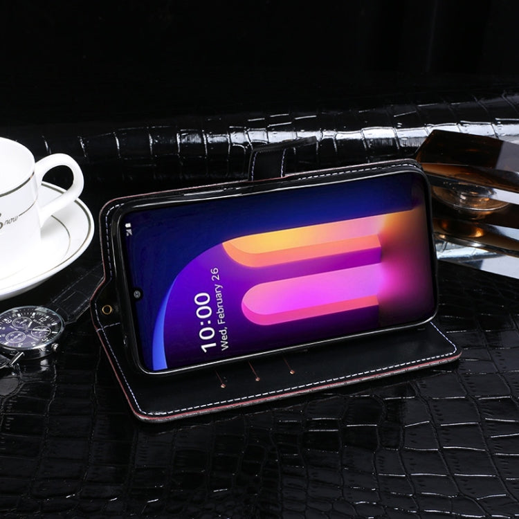 For LG V60 ThinQ idewei Crocodile Texture Horizontal Flip Leather Case with Holder & Card Slots & Wallet(Black) by idewei