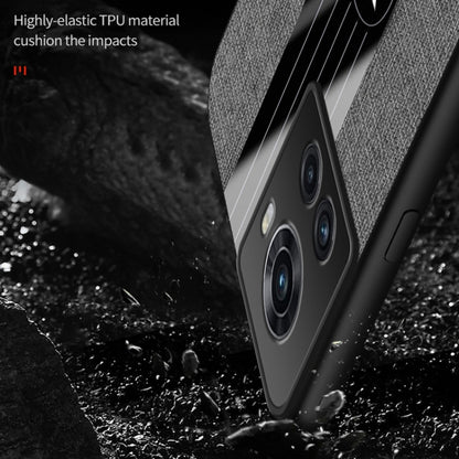 For OnePlus Ace XINLI Stitching Cloth Textue Shockproof TPU Phone Case(Grey) by XINLI