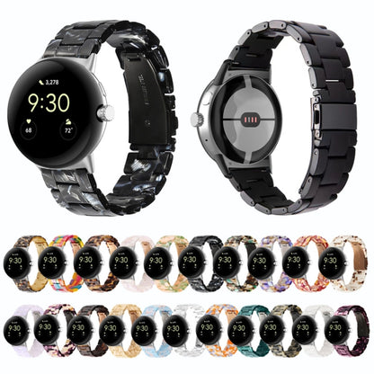 For Google Pixel Watch Three-beads Resin Watch Band(Face Red) by bashfashion