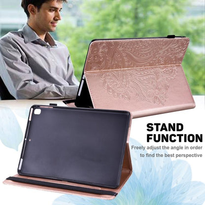 For Samsung Galaxy Tab S10+ / S9+ Peacock Embossed Pattern Leather Tablet Case(Rose Gold) by bashfashion