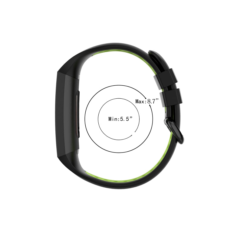 For Fitbit Charge 4 / Charge 3 / Charge 3 SE Watch Button Two Colors Silicone Replacement Strap Watchband(Grey Teal) by bashfashion