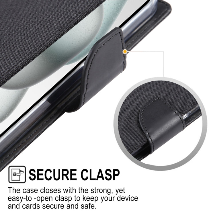 For iPhone 15 Plus GOOSPERY CANVAS DIARY Fabric Texture Flip Leather Phone Case(Rose Red) by GOOSPERY