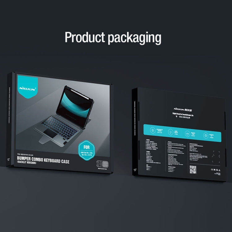 For Samsung Galaxy Tab S8+/S8+ 5G/S7+/S7 FE Nillkin Bumper Combo Keyboard Case with Backlight by NILLKIN