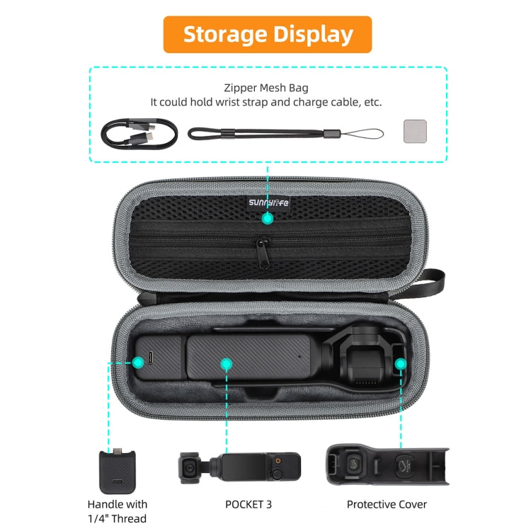 For DJI Osmo Pocket 3 Sunnylife Storage Case Box Standard Set Bag by Sunnylife