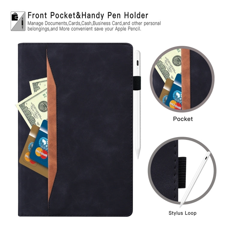 For Samsung Galaxy Tab S9+ /S8+ /S7+ Splicing Shockproof Smart Leather Tablet Case(Black) by bashfashion