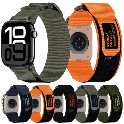 For Apple Watch Series 10 46mm Nylon Hook And Loop Fastener Watch Band(Grey) by bashfashion