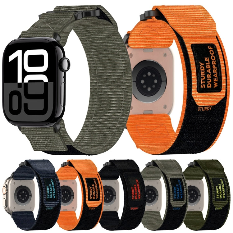 For Apple Watch Series 6 40mm Nylon Hook And Loop Fastener Watch Band(Army Green) by bashfashion